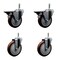 Service Caster 5'' Maroon Poly Wheel Swivel 7/16'' Grip Ring Stem Caster Set 2 Brakes, 4PK SCC-GR20S514-PPUB-MRN-PLB-716138-2S2 - alternate 1
